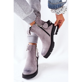 PS1 Bottes chaudes avec une fermeture éclair Gris Cortona 4