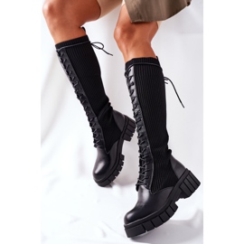 PB1 Bottes hautes avec une chaussette Black Monteri noir 2