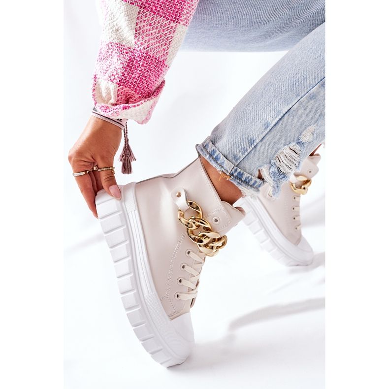 PB1 Baskets montantes sur la plateforme beige La Rocca 2