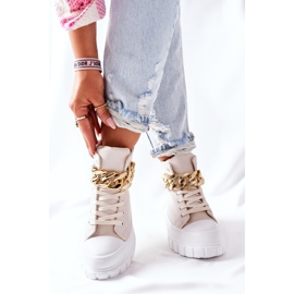 PB1 Baskets montantes sur la plateforme beige La Rocca 1