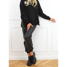 Chaussures de sport à semelles hautes noires 6291 Noir 1