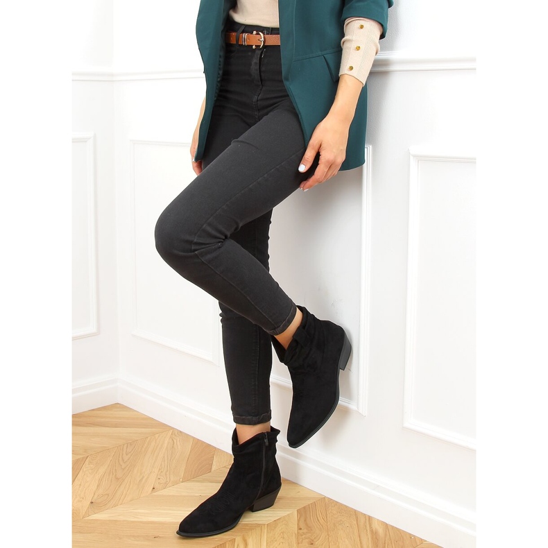 Bottes de cowboy noires pour femmes 99-65 Noir le noir 1