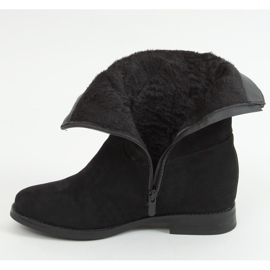 Bottes noires sur un talon compensé caché D7568 Noir le noir 3