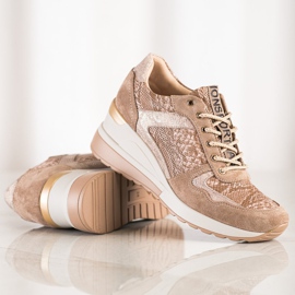 Baskets en daim VINCEZA beige 1