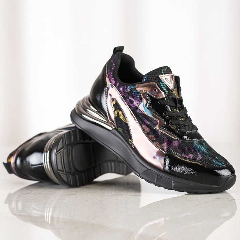 Sneakers Avec Effet Holo VINCEZA noir 1