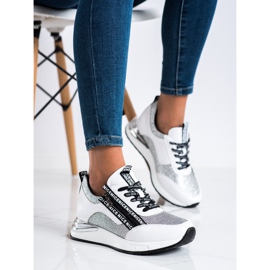 Baskets VINCEZA avec fermeture éclair blanc gris 2