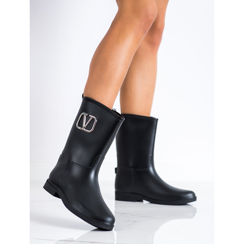 SHELOVET Bottes Wellington avec décoration le noir 1 SHELOVET Bottes Wellington avec décoration le noir 1
