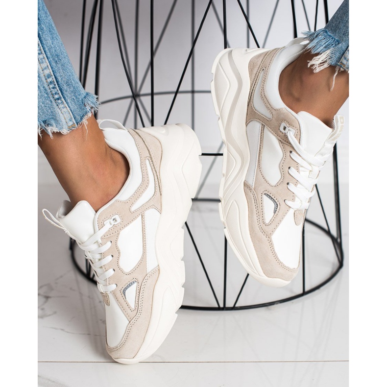 Baskets pour femmes Big Star GG274657 beige brun 2