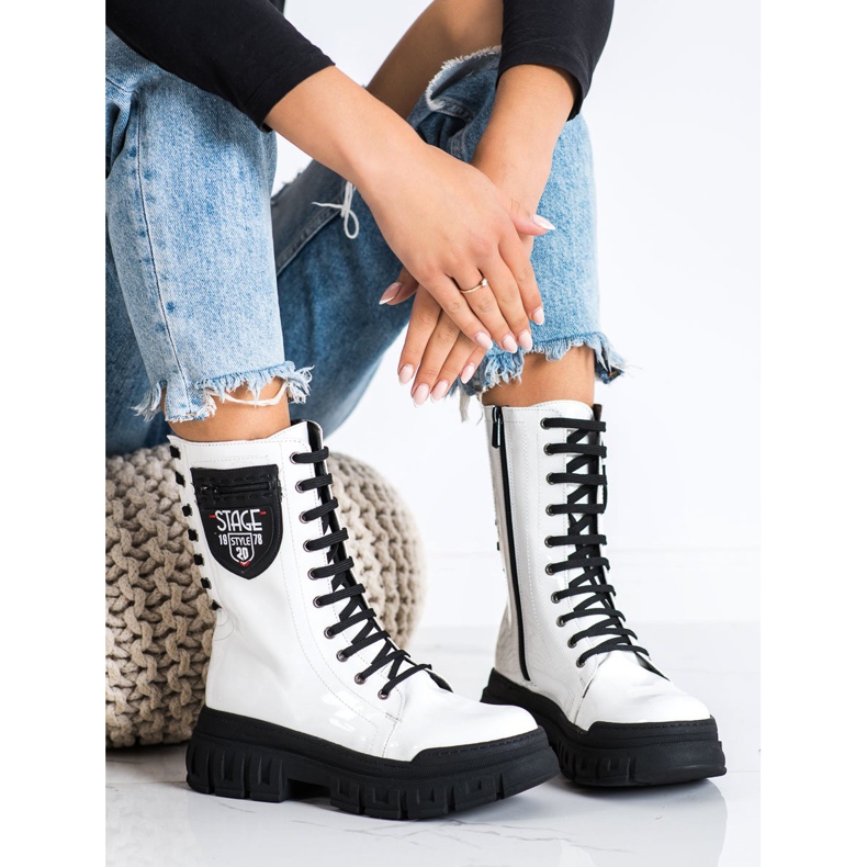 SHELOVET Bottes blanches sur la plate-forme 2