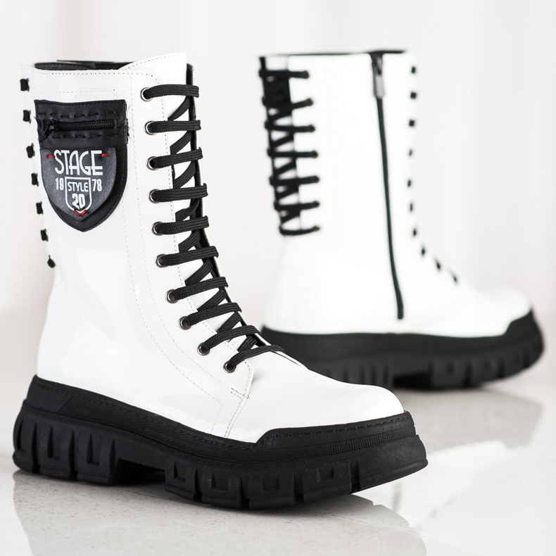 SHELOVET Bottes blanches sur la plate-forme 1