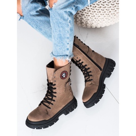 SHELOVET Bottes en daim sur la plate-forme brun 5