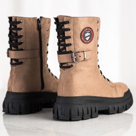 SHELOVET Bottes en daim sur la plate-forme brun 2