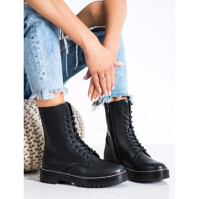 S. BARSKI Bottines à lacets sur la plateforme S.BARSKI noir 2