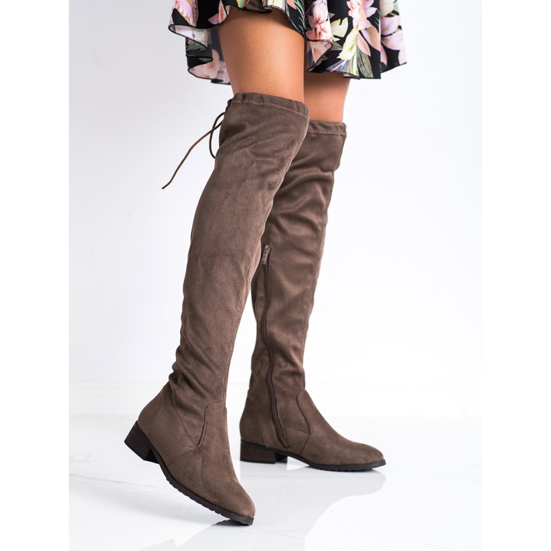 M.Daszyński Cuissardes à talon plat brun 1