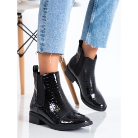 Goodin Bottines Jodhpur laquées Imprimé Serpent le noir 2 Goodin Bottines Jodhpur laquées Imprimé Serpent le noir 2