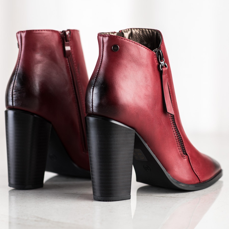 SHELOVET Bottines Marron En Spitz rouge 1 SHELOVET Bottines Marron En Spitz rouge 1