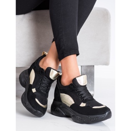SHELOVET Baskets confortables NOIR et OR le noir d'or 3