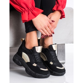 SHELOVET Baskets confortables NOIR et OR le noir d'or 1