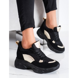 SHELOVET Baskets confortables NOIR et OR le noir d'or 4