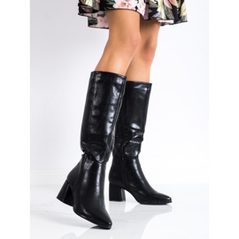 M.Daszyński Bottes Chaudes En Spitz le noir 3