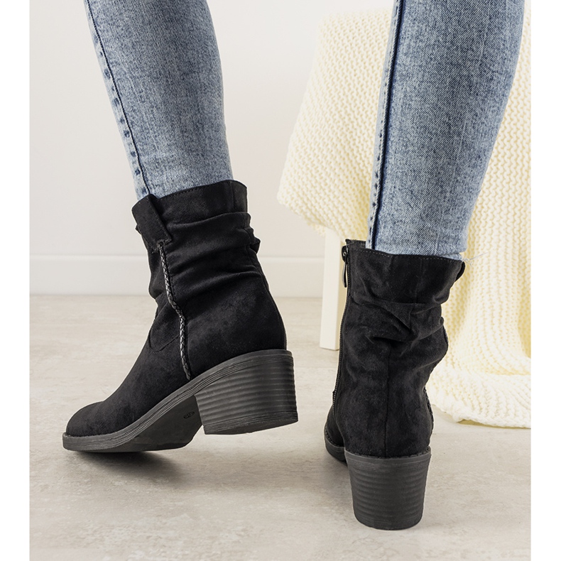 Bottines matelassées noires pour femme Cognac 1