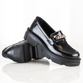 Filippo Richelieus En Cuir Avec Une Chaîne le noir 2