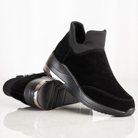 Filippo Baskets en cuir sur une fermeture éclair noir 1