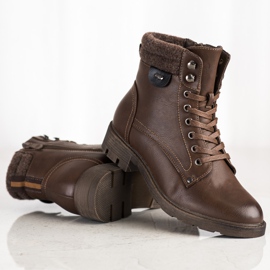 SHELOVET Bottes chaudes à lacets brun 1