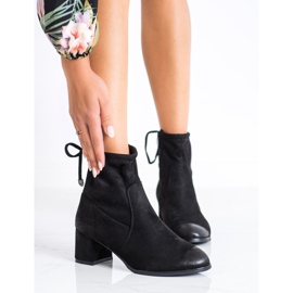 SHELOVET Bottes noires en daim le noir 3