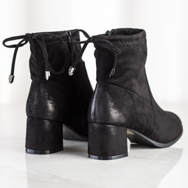 SHELOVET Bottes noires en daim le noir 1