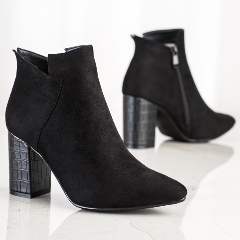 Vinceza Bottes à talons à imprimé serpent noir 1