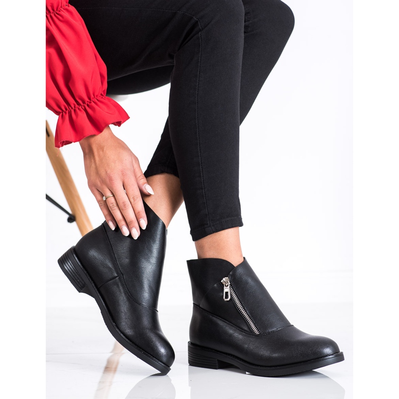 SHELOVET Bottines noires sur une fermeture éclair le noir 2 SHELOVET Bottines noires sur une fermeture éclair le noir 2