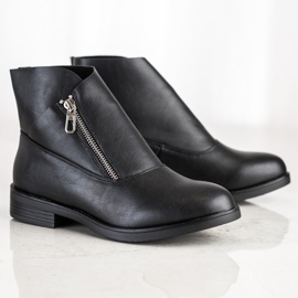 SHELOVET Bottines noires sur une fermeture éclair 1