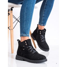 SHELOVET Bottines en daim à lacets le noir 4