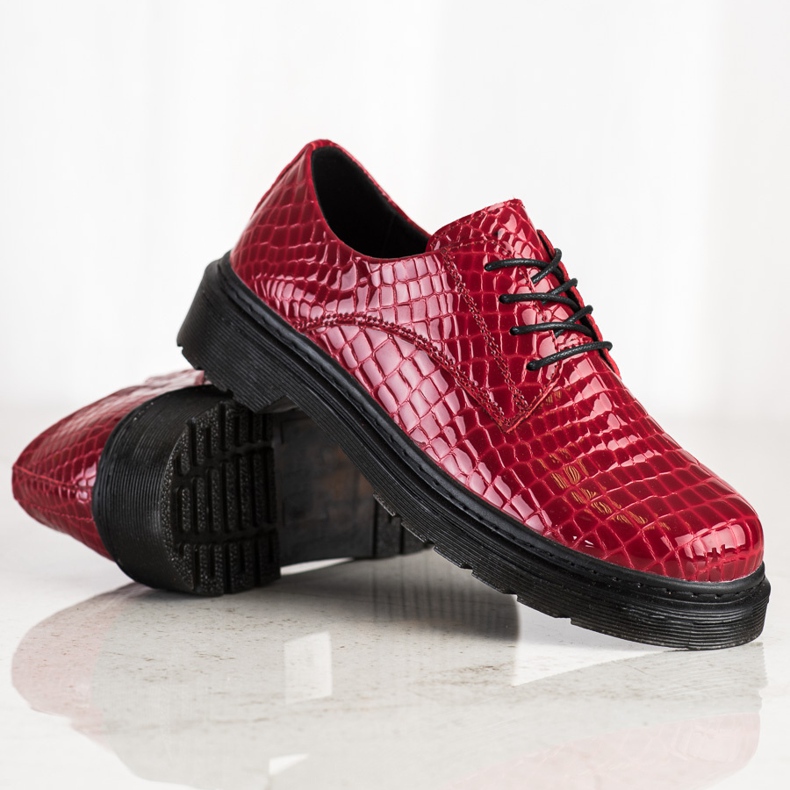 Filippo Chaussures en cuir à imprimé serpent rouge 2