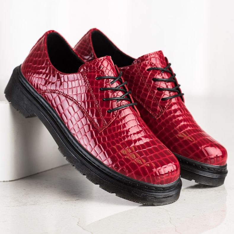 Filippo Chaussures en cuir à imprimé serpent rouge 1