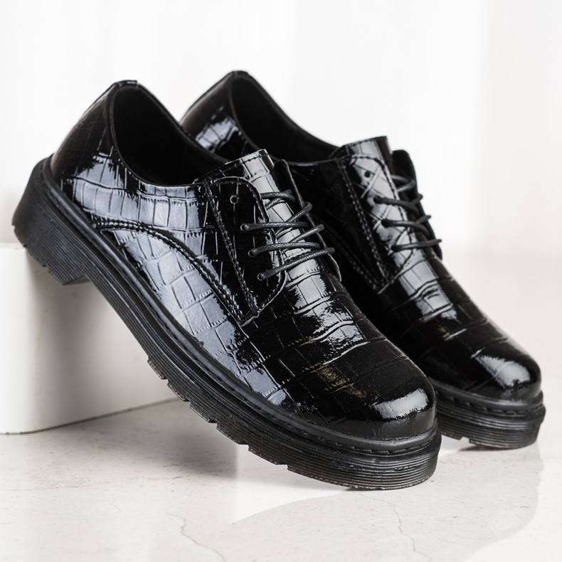 Filippo Chaussures en cuir à imprimé serpent le noir 1