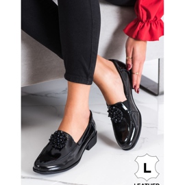 Filippo Chaussures en cuir avec ornement le noir 2