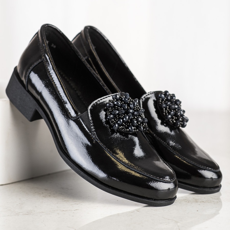 Filippo Chaussures en cuir avec ornement noir 1