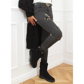Bottes sur un coin caché noir KL-711 Black le noir 1