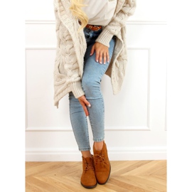 Chaussures à lacets camel 8321 Camel brun 2