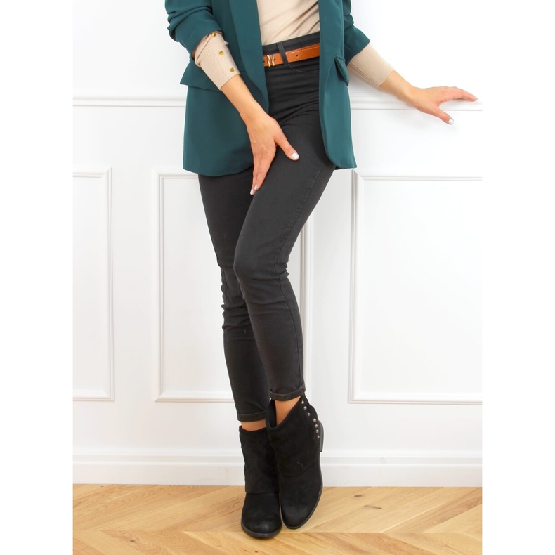 Bottes noires sur un talon compensé caché D7719 Noir le noir 2