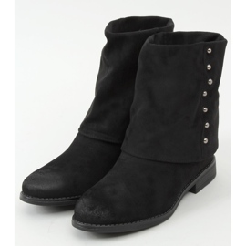 Bottes noires sur un talon compensé caché D7719 Noir le noir 3