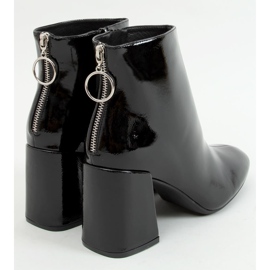 Bottines à talons laquées noires A-323 Noir le noir 4