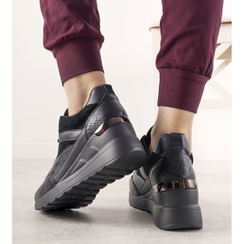 Baskets noires à motif peau de serpent Halsey 1