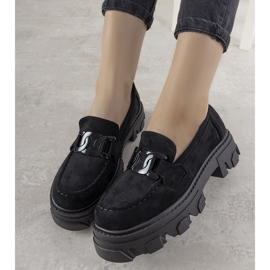 Mocassins noirs sur semelle haute Perla le noir 1