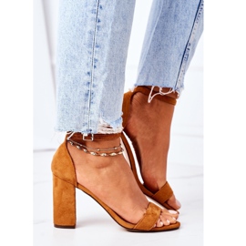 PS1 Sandales En Daim Sur Un Camel Florence Bar brun 4