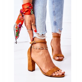 PS1 Sandales En Daim Sur Un Camel Florence Bar brun 3