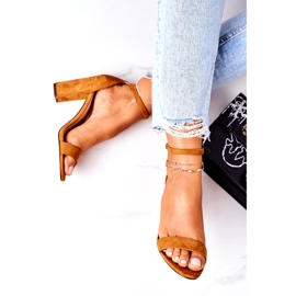 PS1 Sandales En Daim Sur Un Camel Florence Bar brun 1