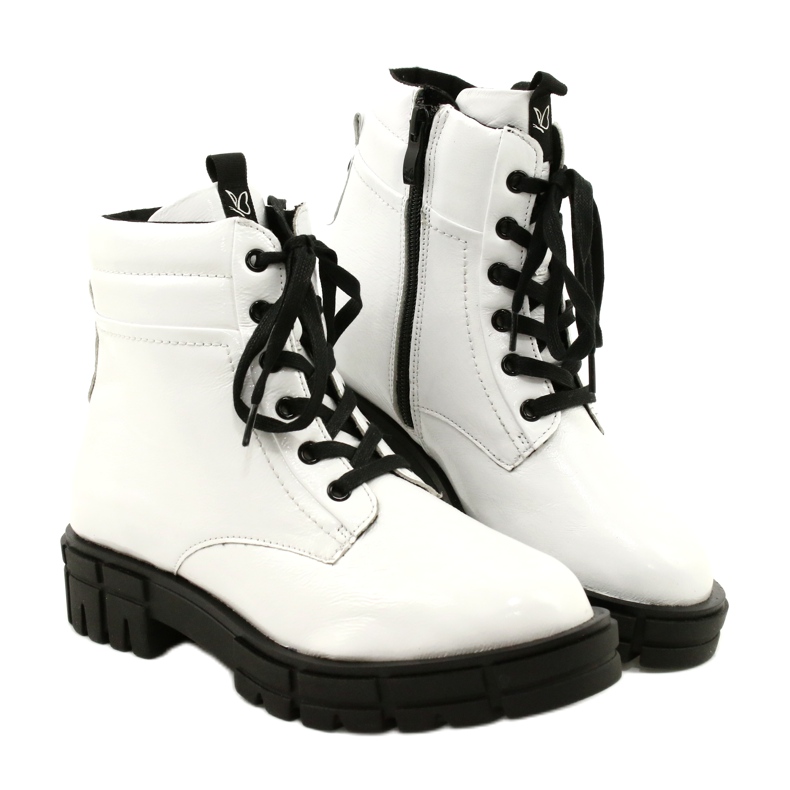 Bottes de femmes peintes Caprice 9-25252-27 122 Blanc blanche 4